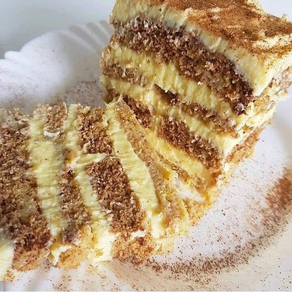 Torta de Banana com Brigadeiro Branco