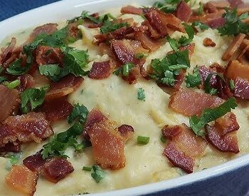 Mandioca Gratinada com Bacon