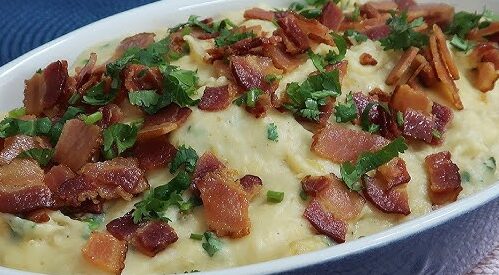 Mandioca Gratinada com Bacon